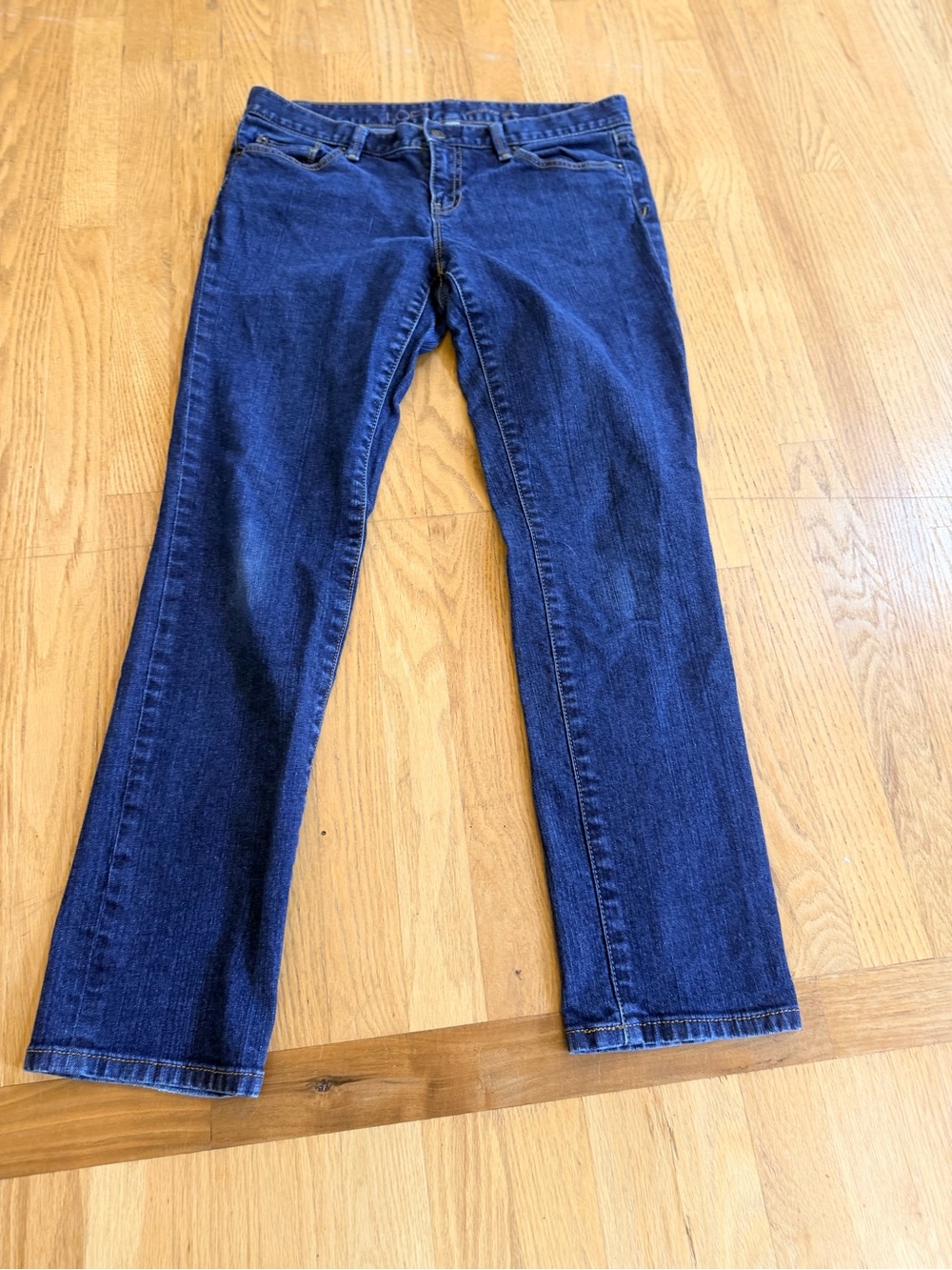 Women's Size 12-14 "LOFT" Dark Blue Modern Slim Leg Jeans GUC